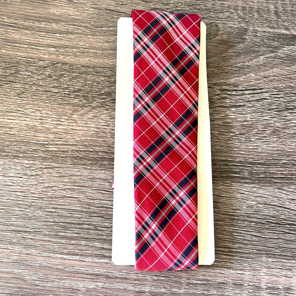 Mens slim plaid tie